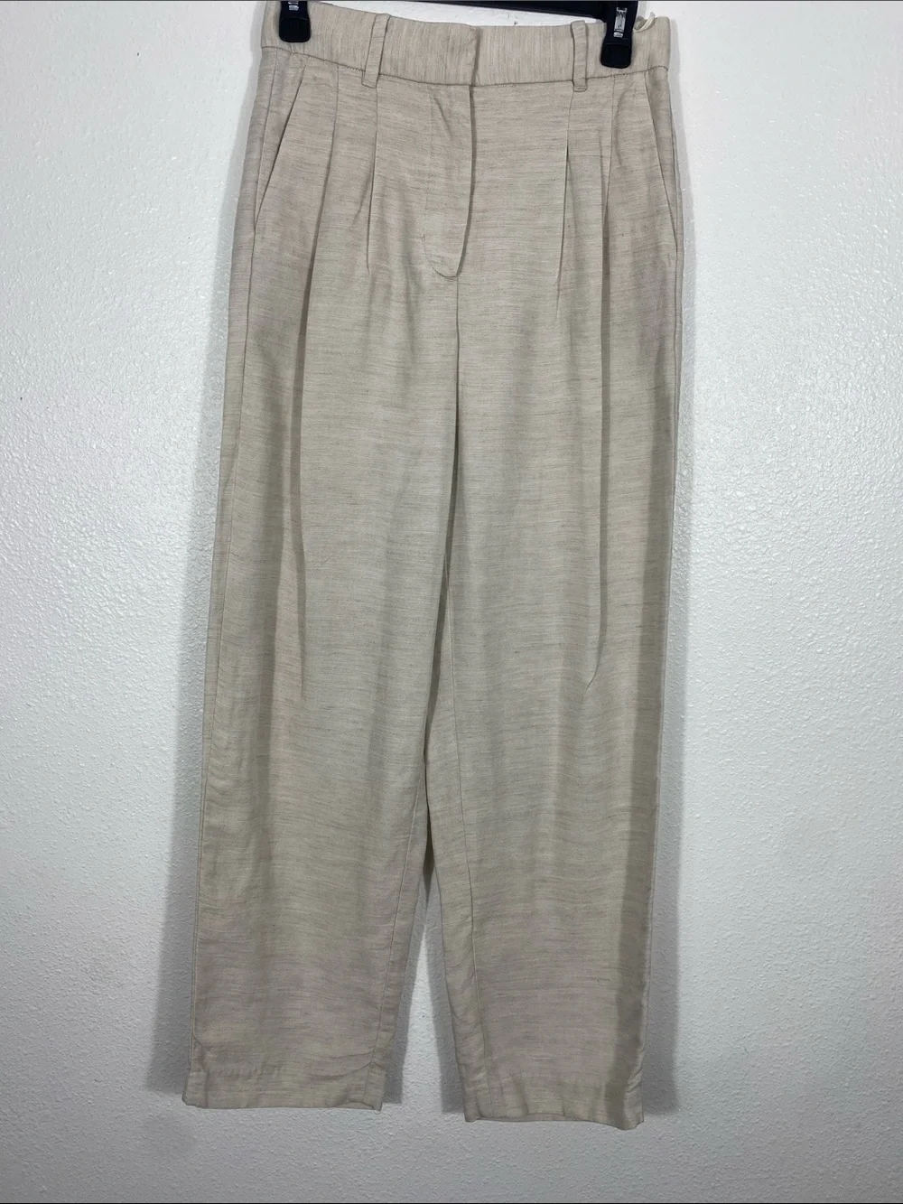 Wilfred Cropped High-Rise Wide-Leg Pants - Cream Size 2 Tencel Lyocell Linen